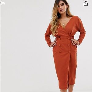 ASOS Midi Wrap Tux Dress